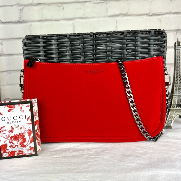 Gucci Bags Gucci Red Velvet Crossbody Pouch From The Beauty Line